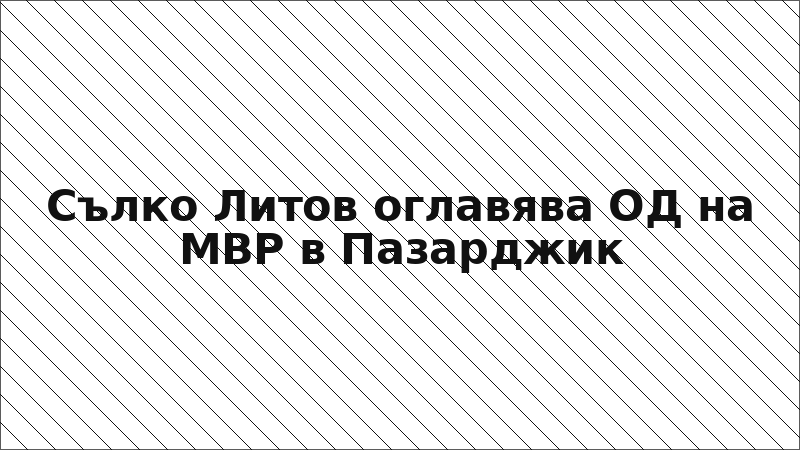 Сълко Литов оглавява ОД на МВР в Пазарджик
