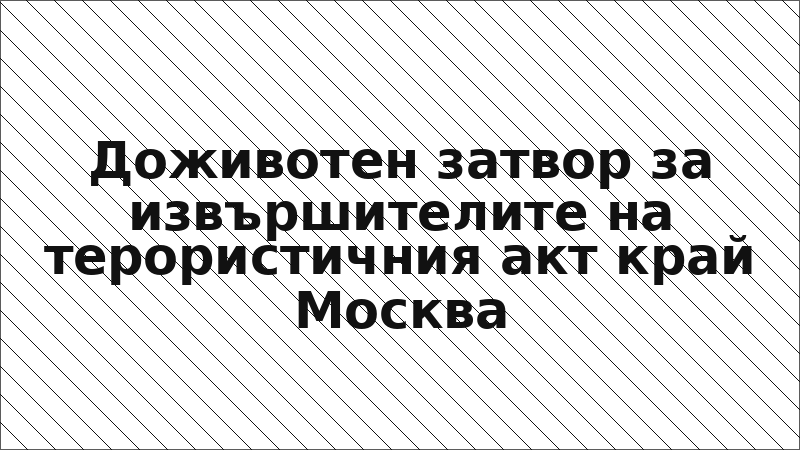 Доживотен затвор за извършителите на терористичния акт край Москва