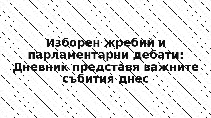 Изборен жребий и парламентарни дебати: Дневник представя важните събития днес