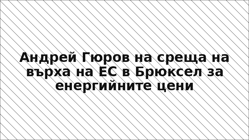 Андрей Гюров на среща на върха на ЕС в Брюксел за енергийните цени