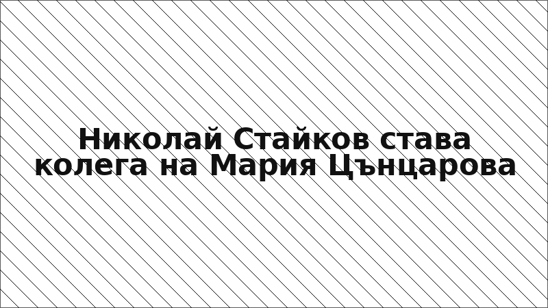 Николай Стайков става колега на Мария Цънцарова