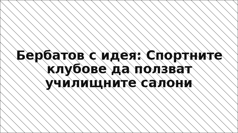Бербатов с идея: Спортните клубове да ползват училищните салони