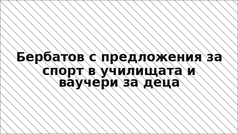 Бербатов с предложения за спорт в училищата и ваучери за деца