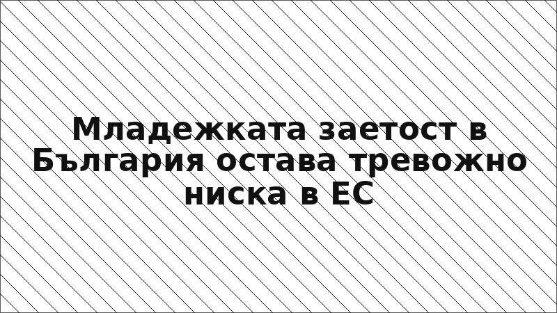 Младежката заетост в България остава тревожно ниска в ЕС