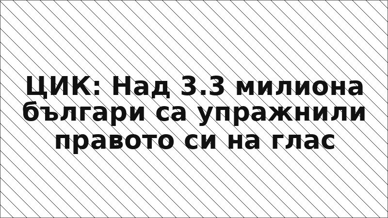 ЦИК: Над 3.3 милиона българи са упражнили правото си на глас