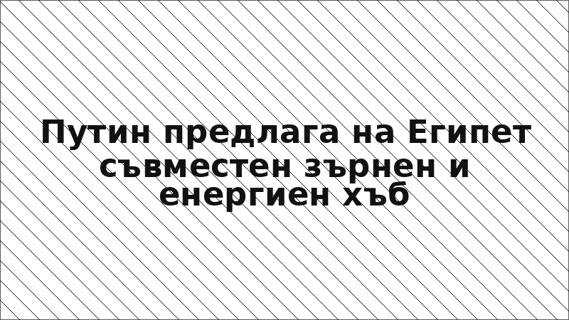 Путин предлага на Египет съвместен зърнен и енергиен хъб