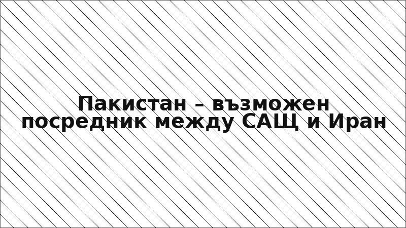 Пакистан – възможен посредник между САЩ и Иран