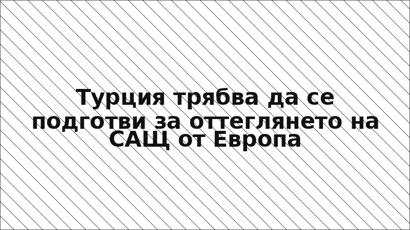 Турция трябва да се подготви за оттеглянето на САЩ от Европа