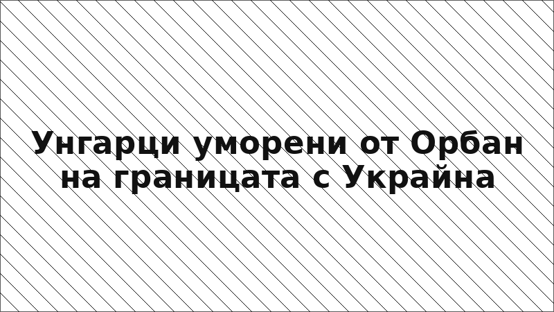 Унгарци уморени от Орбан на границата с Украйна