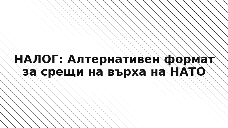 НАЛОГ: Алтернативен формат за срещи на върха на НАТО