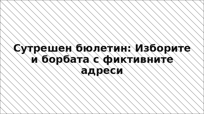 Сутрешен бюлетин: Изборите и борбата с фиктивните адреси