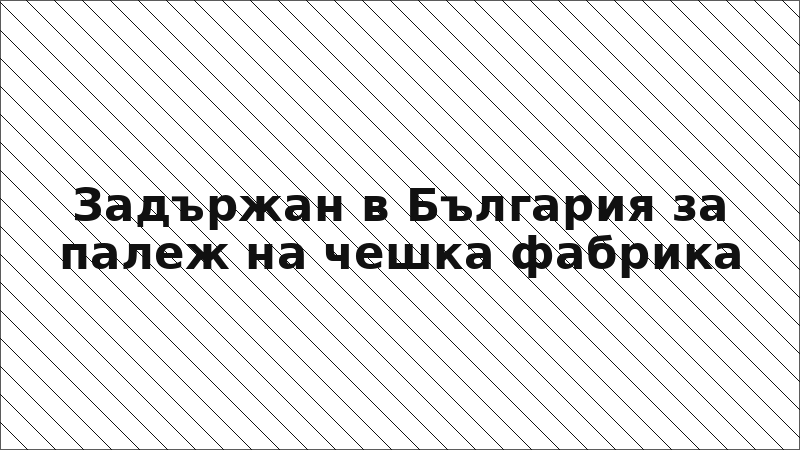 Задържан в България за палеж на чешка фабрика
