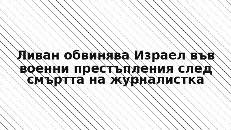 Ливан обвинява Израел във военни престъпления след смъртта на журналистка