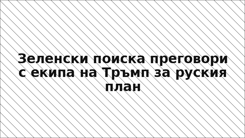 Зеленски поиска преговори с екипа на Тръмп за руския план