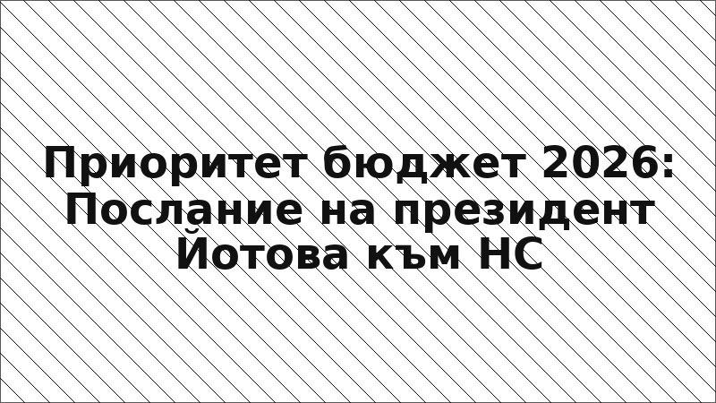 Приоритет бюджет 2026: Послание на президент Йотова към НС