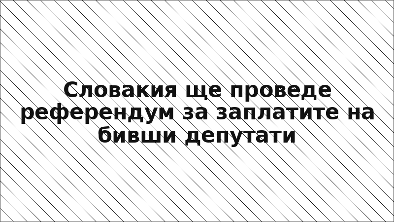 Словакия ще проведе референдум за заплатите на бивши депутати