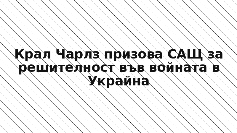 Крал Чарлз призова САЩ за решителност във войната в Украйна