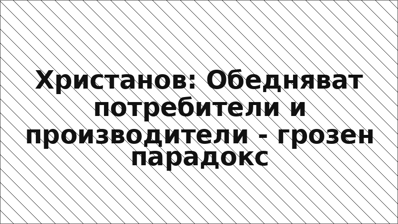 Христанов: Обедняват потребители и производители - грозен парадокс