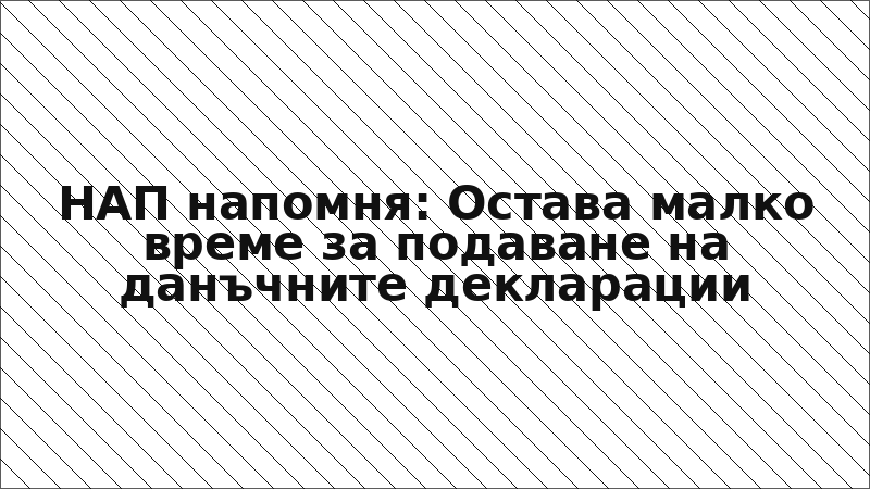 НАП напомня: Остава малко време за подаване на данъчните декларации