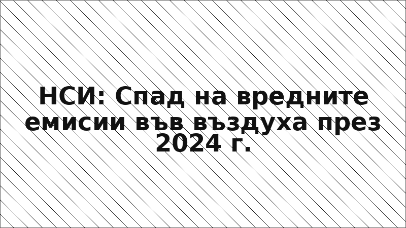 НСИ: Спад на вредните емисии във въздуха през 2024 г.