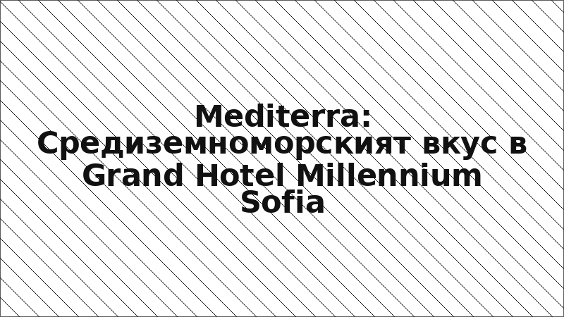 Mediterra: Средиземноморският вкус в Grand Hotel Millennium Sofia