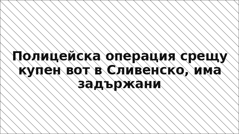Полицейска операция срещу купен вот в Сливенско, има задържани