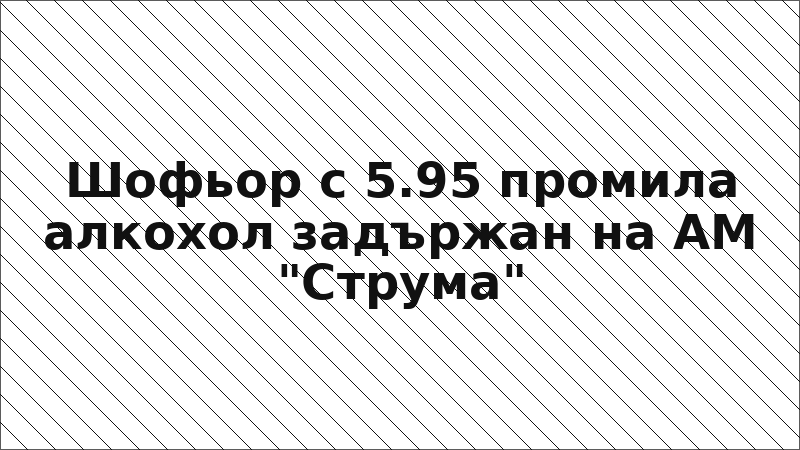 Шофьор с 5.95 промила алкохол задържан на АМ "Струма"