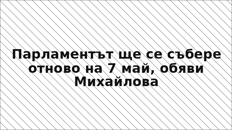 Парламентът ще се събере отново на 7 май, обяви Михайлова