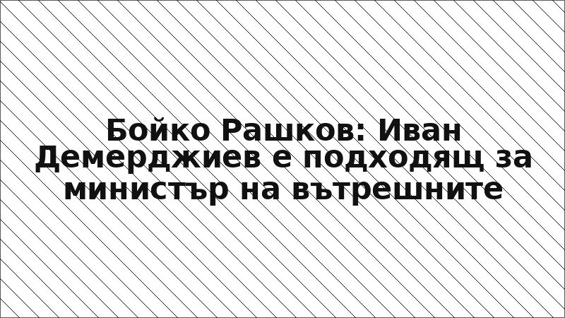 Бойко Рашков: Иван Демерджиев е подходящ за министър на вътрешните