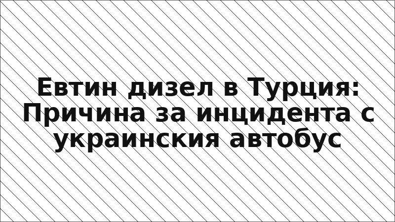 Евтин дизел в Турция: Причина за инцидента с украинския автобус