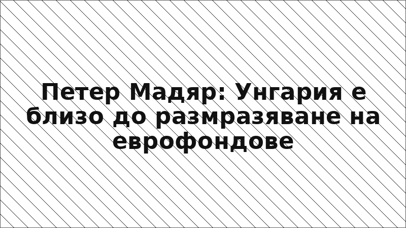 Петер Мадяр: Унгария е близо до размразяване на еврофондове