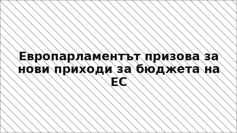 Европарламентът призова за нови приходи за бюджета на ЕС