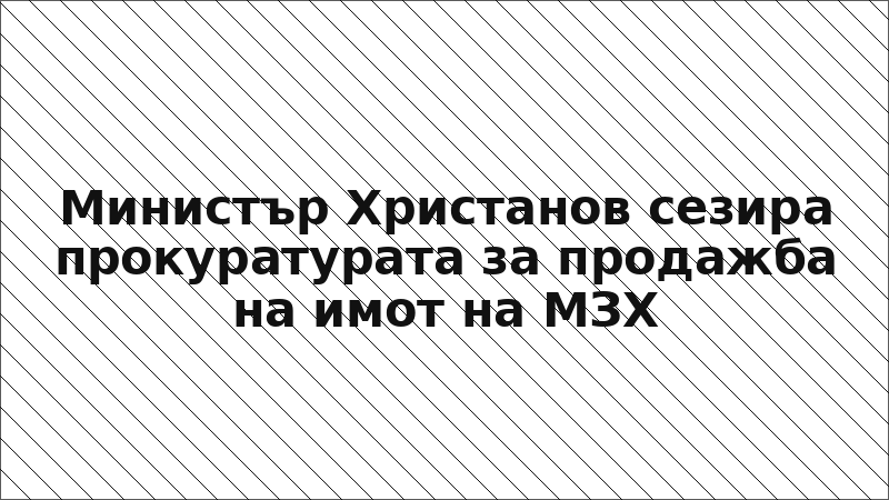 Министър Христанов сезира прокуратурата за продажба на имот на МЗХ