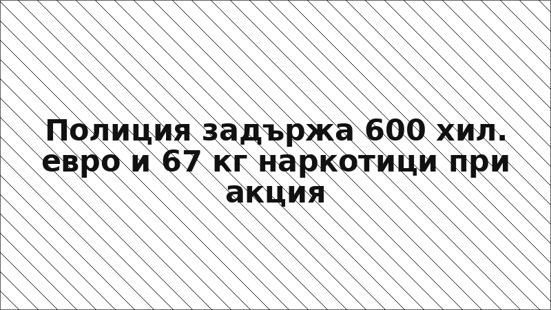 Полиция задържа 600 хил. евро и 67 кг наркотици при акция