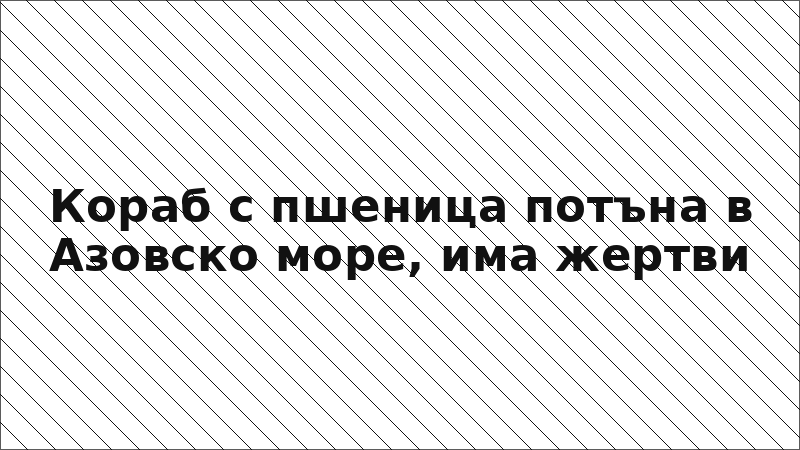 Кораб с пшеница потъна в Азовско море, има жертви