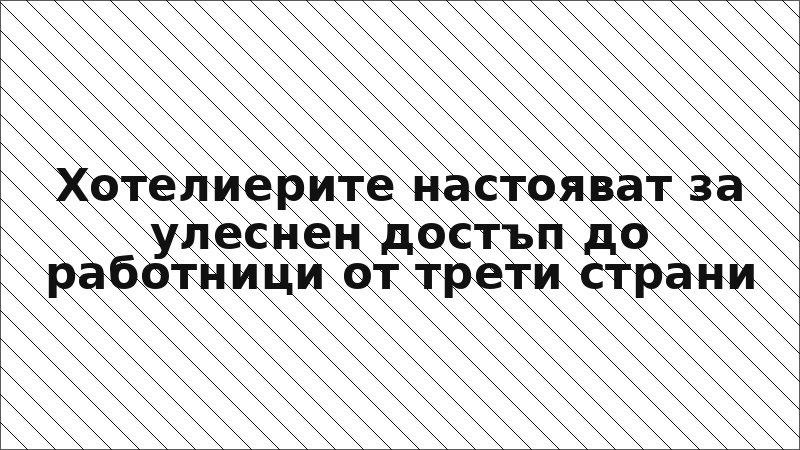 Хотелиерите настояват за улеснен достъп до работници от трети страни