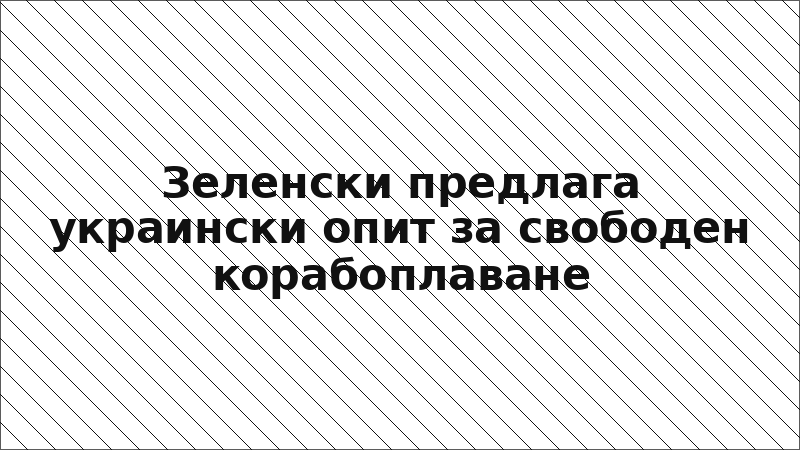 Зеленски предлага украински опит за свободен корабоплаване