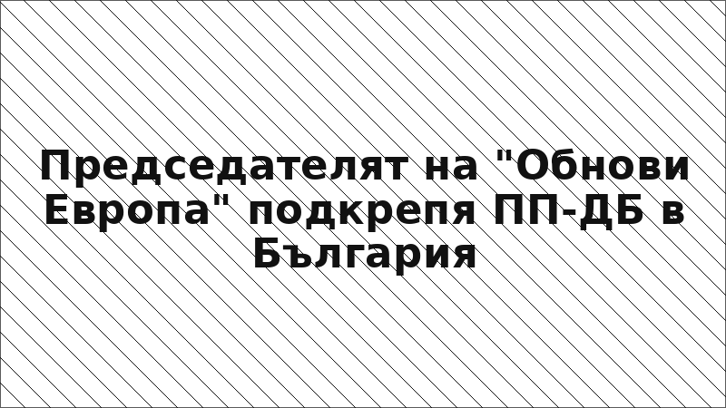 Председателят на "Обнови Европа" подкрепя ПП-ДБ в България