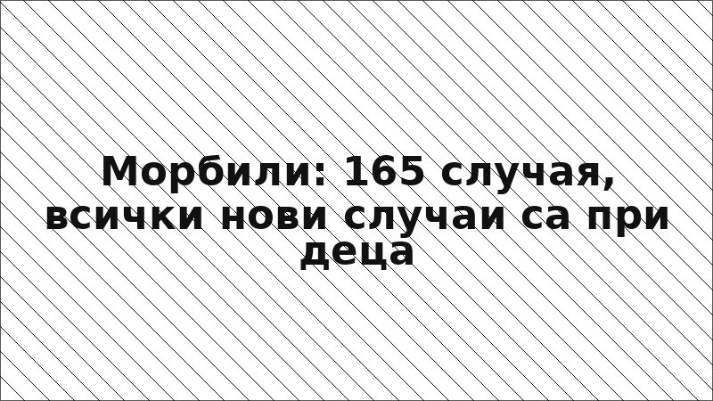 Морбили: 165 случая, всички нови случаи са при деца