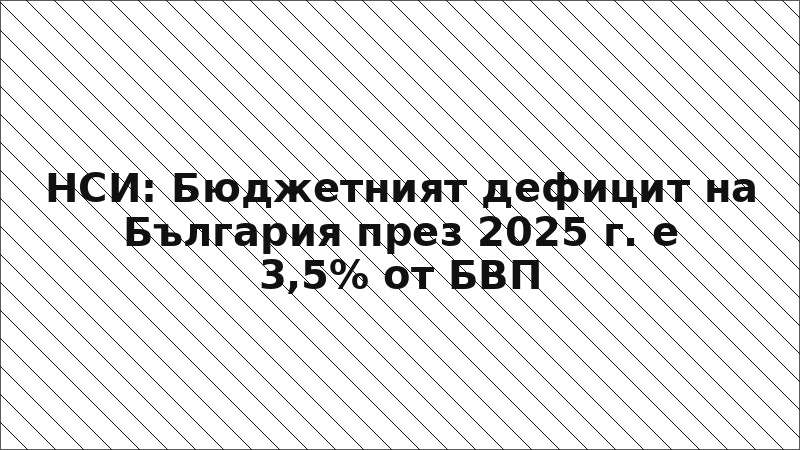 НСИ: Бюджетният дефицит на България през 2025 г. е 3,5% от БВП