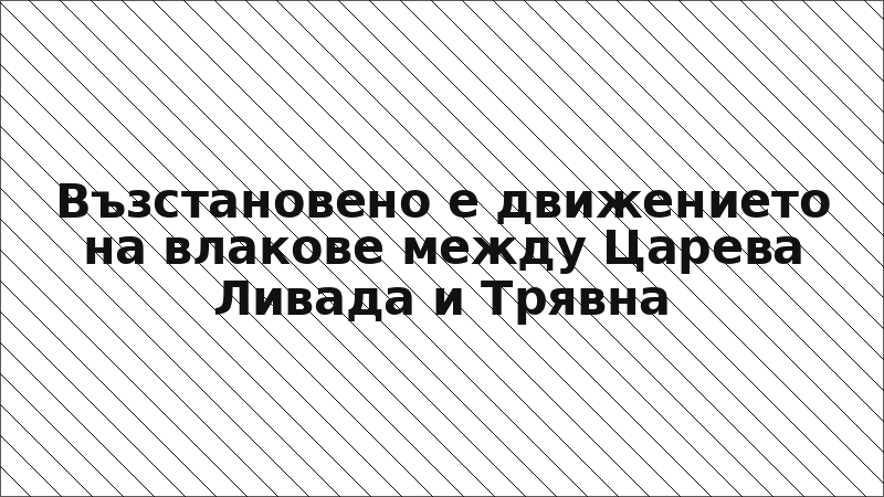 Възстановено е движението на влакове между Царева Ливада и Трявна