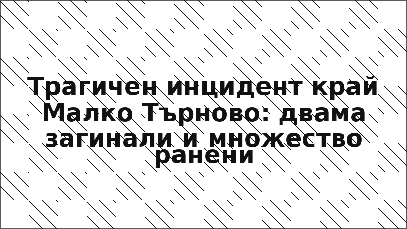 Трагичен инцидент край Малко Търново: двама загинали и множество ранени