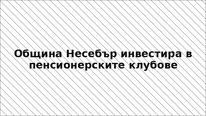 Община Несебър инвестира в пенсионерските клубове
