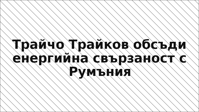 Трайчо Трайков обсъди енергийна свързаност с Румъния