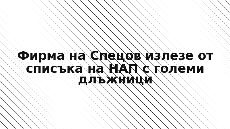 Фирма на Спецов излезе от списъка на НАП с големи длъжници