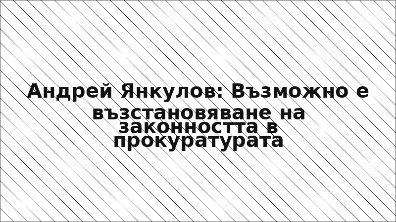 Андрей Янкулов: Възможно е възстановяване на законността в прокуратурата
