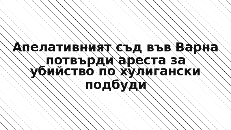 Апелативният съд във Варна потвърди ареста за убийство по хулигански подбуди