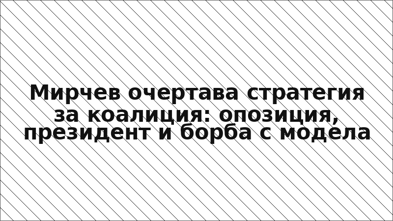 Мирчев очертава стратегия за коалиция: опозиция, президент и борба с модела