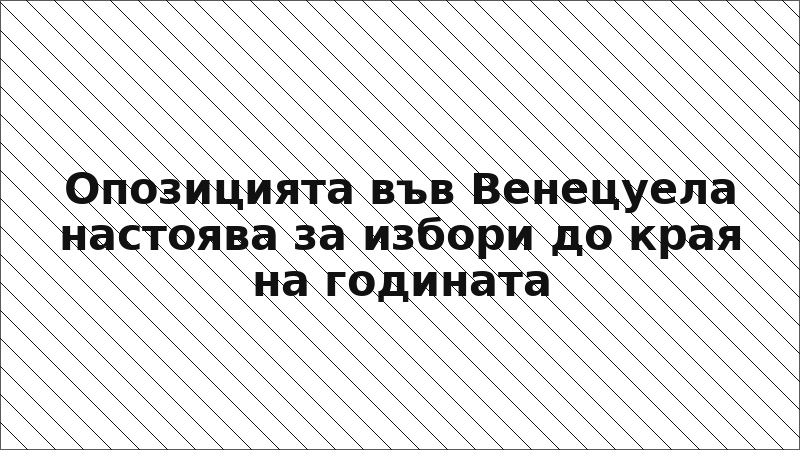 Опозицията във Венецуела настоява за избори до края на годината