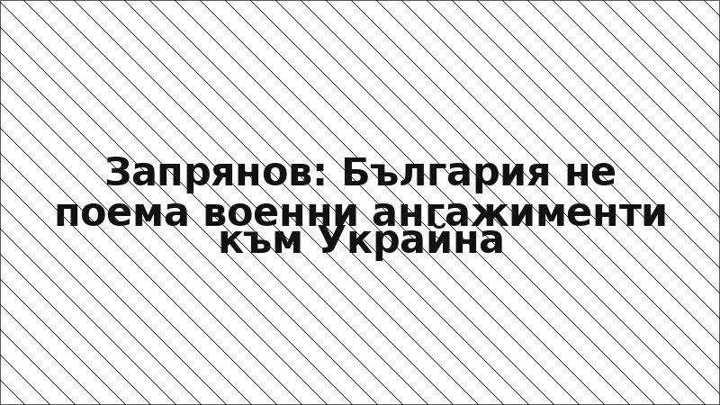 Запрянов: България не поема военни ангажименти към Украйна